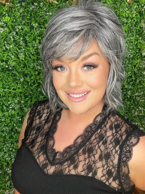 Salt And Pepper HS Premium Luxury Wig 100% Human Hair - Wigtrends