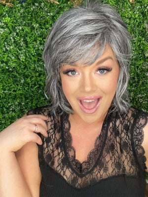 Salt And Pepper HS Premium Luxury Wig 100% Human Hair - Wigtrends
