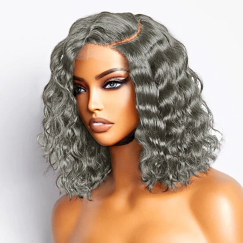 Salt And Pepper Loose Wave 5x5 Closure Lace Wig Human Hair - Wigtrends