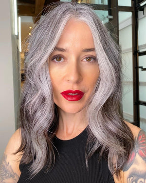 Salt and Pepper Wigs 100% Real Human Hair for Caucasian Women - Wigtrends