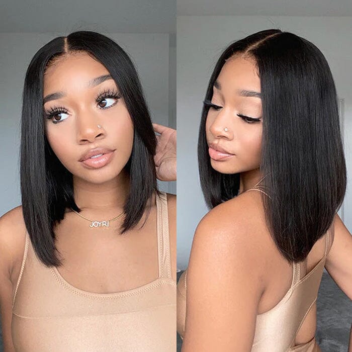 Short Bob Lace Wigs Raw Virgin Human Hair Silky Bone Straight - Wigtrends