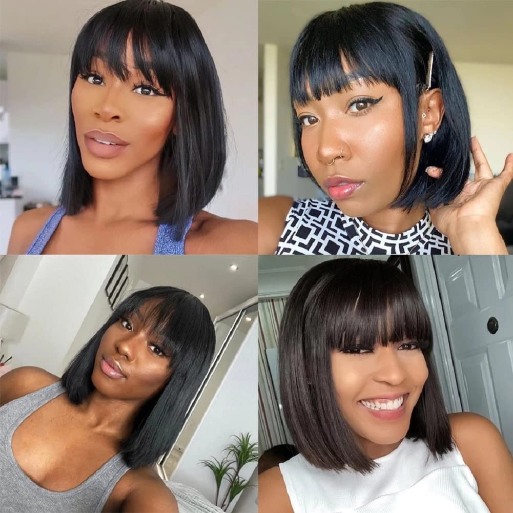 Short Bob Wigs Human Hair 8 Inch Glueless Wear and Go Bob Wig - Wigtrends
