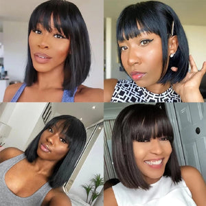 Short Bob Wigs Human Hair 8 Inch Glueless Wear and Go Bob Wig - Wigtrends