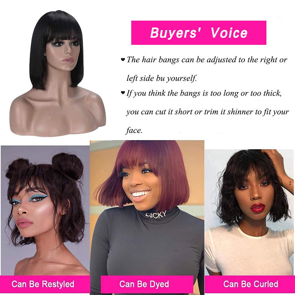 Short Bob Wigs Human Hair 8 Inch Glueless Wear and Go Bob Wig - Wigtrends