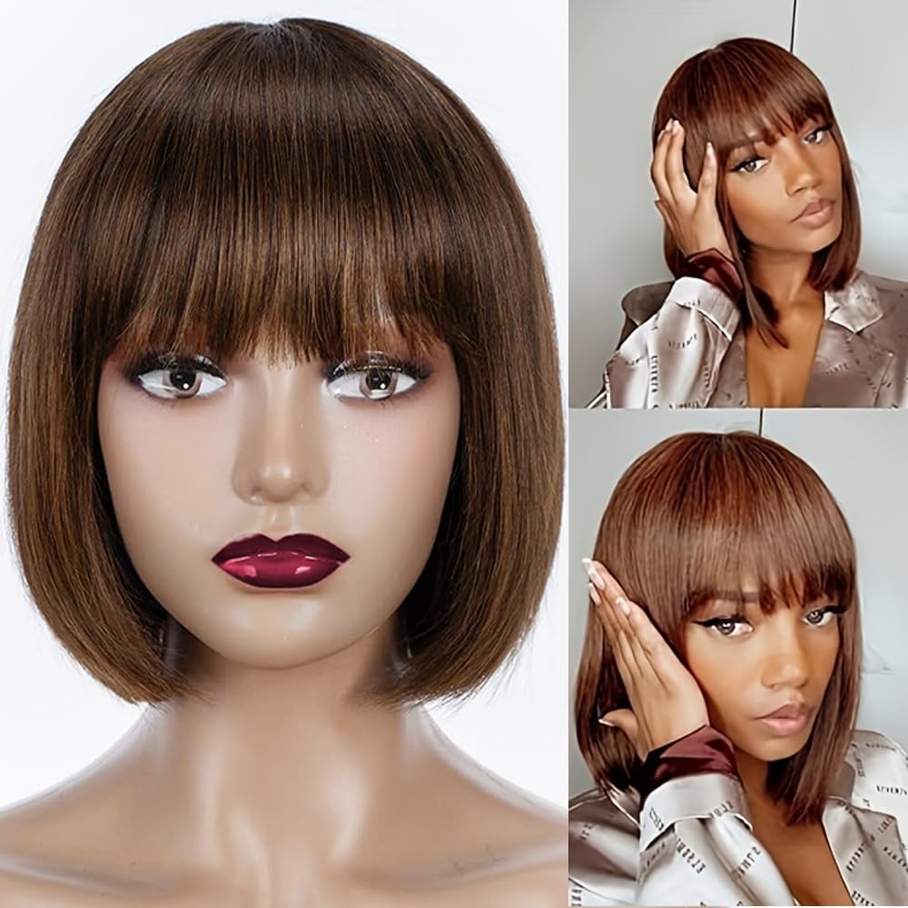 Short Bob Wigs Human Hair 8 Inch Glueless Wear and Go Bob Wig - Wigtrends