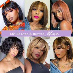 Short Bob Wigs Human Hair 8 Inch Glueless Wear and Go Bob Wig - Wigtrends