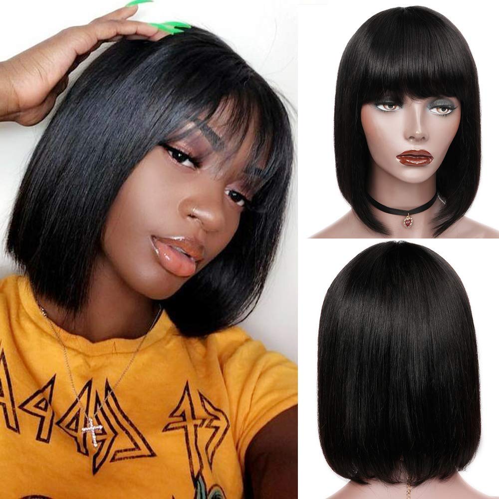 Short Bob Wigs Human Hair 8 Inch Glueless Wear and Go Bob Wig - Wigtrends