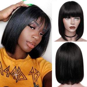 Short Bob Wigs Human Hair 8 Inch Glueless Wear and Go Bob Wig - Wigtrends
