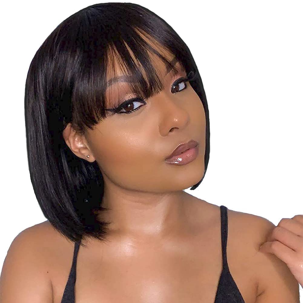 Short Bob Wigs Human Hair 8 Inch Glueless Wear and Go Bob Wig - Wigtrends