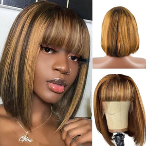 Short Bob Wigs Human Hair 8 Inch Glueless Wear and Go Bob Wig - Wigtrends