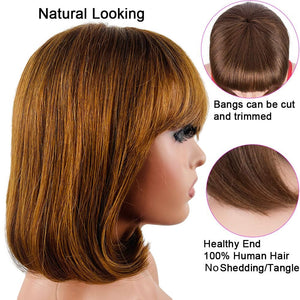 Short Bob Wigs Human Hair 8 Inch Glueless Wear and Go Bob Wig - Wigtrends