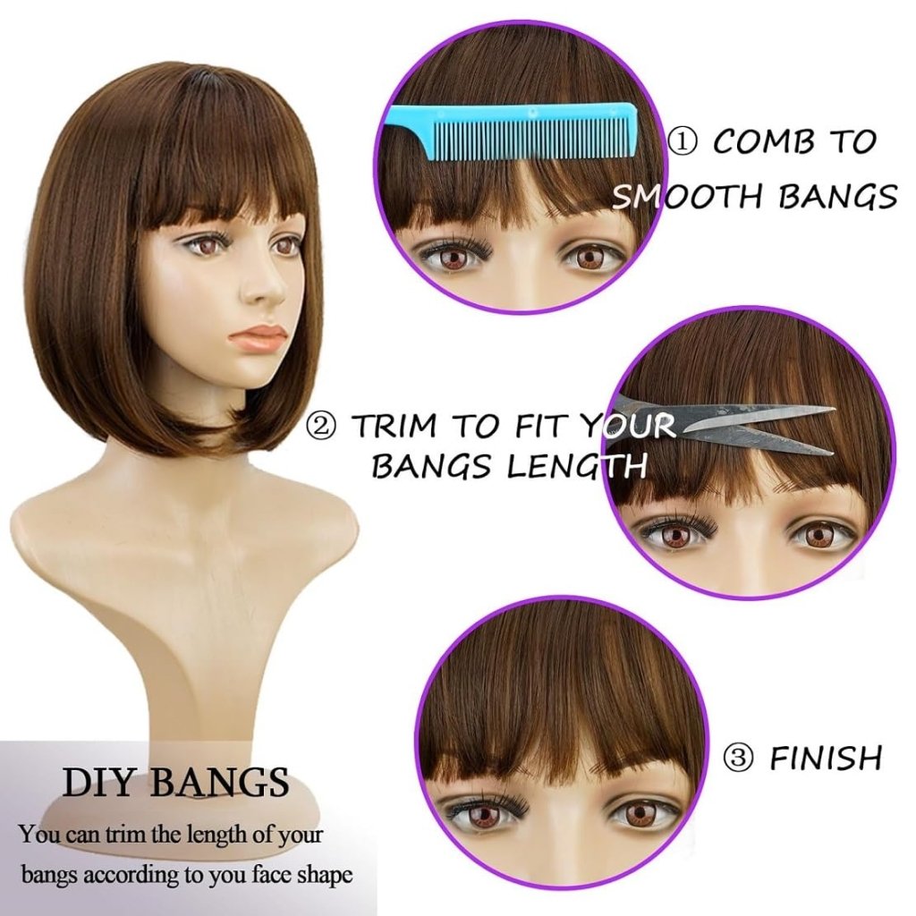Short Bob Wigs Human Hair 8 Inch Glueless Wear and Go Bob Wig - Wigtrends