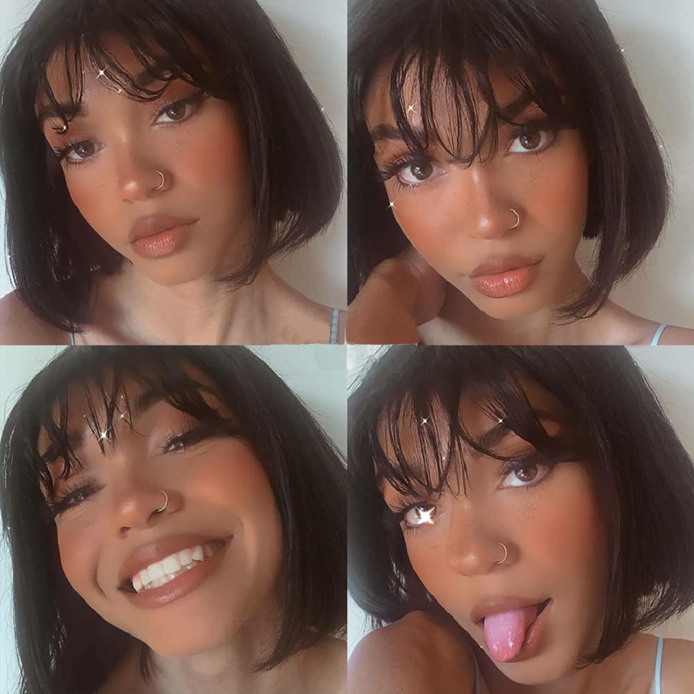 Short Bob Wigs Human Hair 8 Inch Glueless Wear and Go Bob Wig - Wigtrends