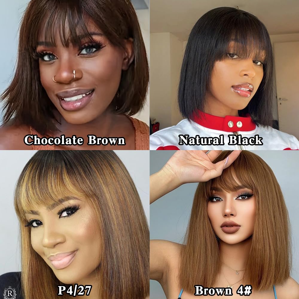 Short Bob Wigs Human Hair 8 Inch Glueless Wear and Go Bob Wig - Wigtrends