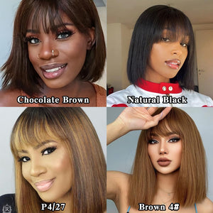 Short Bob Wigs Human Hair 8 Inch Glueless Wear and Go Bob Wig - Wigtrends