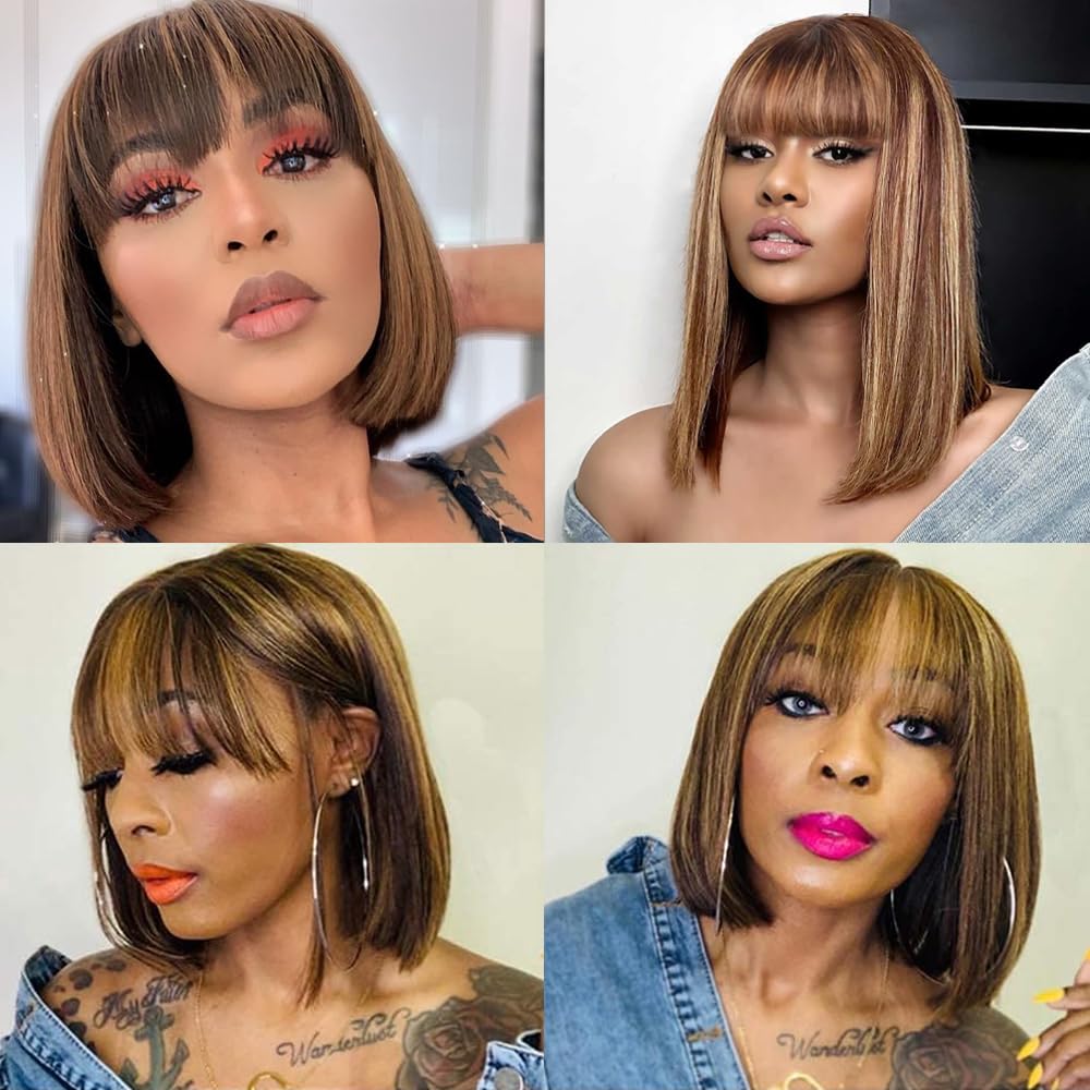 Short Bob Wigs Human Hair 8 Inch Glueless Wear and Go Bob Wig - Wigtrends