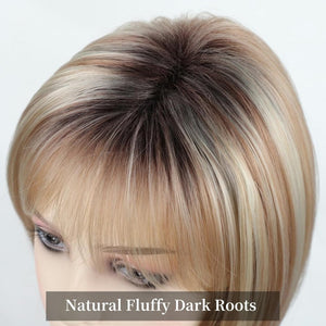 Short Brown Bob Wigs for Women Brown Mixed Blonde Synthetic Wig - Wigtrends