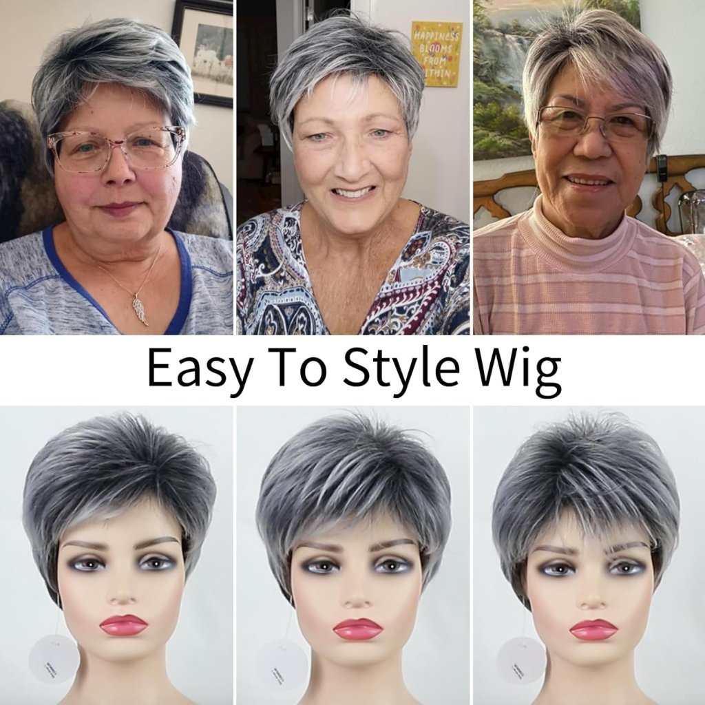 Short Brown Bob Wigs for Women Brown Mixed Blonde Synthetic Wig - Wigtrends