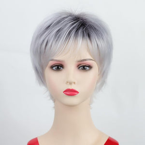 Short Brown Bob Wigs for Women Brown Mixed Blonde Synthetic Wig - Wigtrends