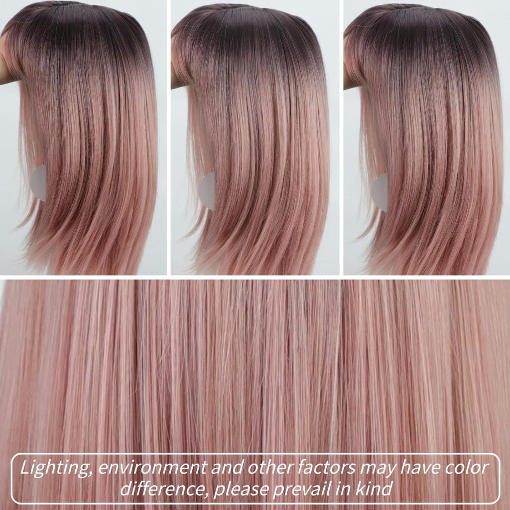 Short Brown Bob Wigs for Women Brown Mixed Blonde Synthetic Wig - Wigtrends
