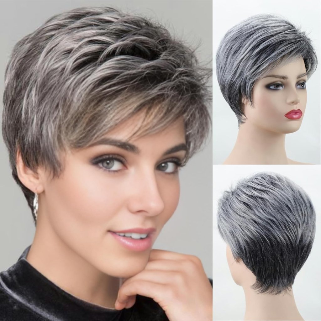 Short Brown Bob Wigs for Women Brown Mixed Blonde Synthetic Wig - Wigtrends
