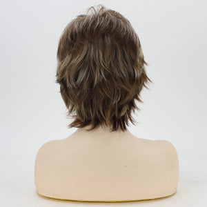 Short Brown Bob Wigs for Women Brown Mixed Blonde Synthetic Wig - Wigtrends