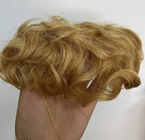 Short Curly Real Human Hair Pieces Topper with Front Bangs for Women Breathable Wiglets Hairpieces 5.1x5.5 Large Coverage - Wigtrends