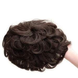 Short Curly Real Human Hair Pieces Topper with Front Bangs for Women Breathable Wiglets Hairpieces 5.1x5.5 Large Coverage - Wigtrends