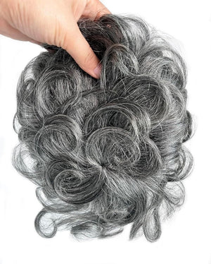 Short Curly Real Human Hair Pieces Topper with Front Bangs for Women Breathable Wiglets Hairpieces 5.1x5.5 Large Coverage - Wigtrends