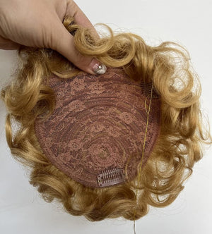 Short Curly Real Human Hair Pieces Topper with Front Bangs for Women Breathable Wiglets Hairpieces 5.1x5.5 Large Coverage - Wigtrends