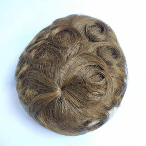 Short Curly Real Human Hair Pieces Topper with Front Bangs for Women Breathable Wiglets Hairpieces 5.1x5.5 Large Coverage - Wigtrends