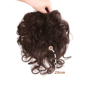 Short Curly Real Human Hair Pieces Topper with Front Bangs for Women Breathable Wiglets Hairpieces 5.1x5.5 Large Coverage - Wigtrends