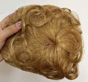 Short Curly Real Human Hair Pieces Topper with Front Bangs for Women Breathable Wiglets Hairpieces 5.1x5.5 Large Coverage - Wigtrends