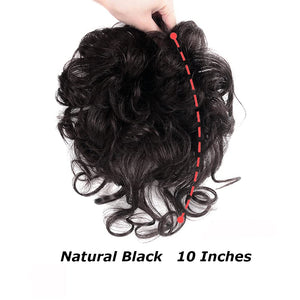 Short Curly Real Human Hair Pieces Topper with Front Bangs for Women Breathable Wiglets Hairpieces 5.1x5.5 Large Coverage - Wigtrends