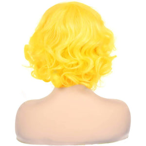 Short Curly White Wig for Women Synthetic Natural Wavy Costume Wig - Wigtrends