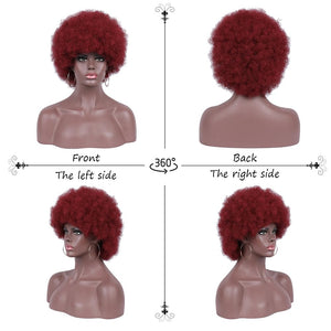 Short Curly Wigs for Black Women Synthetic Hair Heat Resistant Fluffy Natura Wigs for African American Women (Black) - Wigtrends