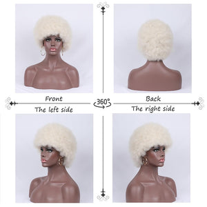 Short Curly Wigs for Black Women Synthetic Hair Heat Resistant Fluffy Natura Wigs for African American Women (Black) - Wigtrends