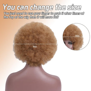 Short Curly Wigs for Black Women Synthetic Hair Heat Resistant Fluffy Natura Wigs for African American Women (Black) - Wigtrends