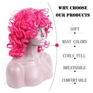 Short Curly Wigs for Black Women Synthetic Hair Heat Resistant Fluffy Natura Wigs for African American Women (Black) - Wigtrends