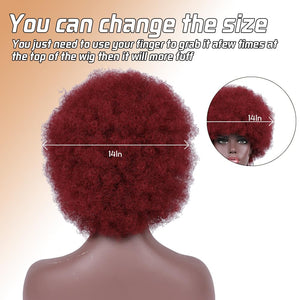 Short Curly Wigs for Black Women Synthetic Hair Heat Resistant Fluffy Natura Wigs for African American Women (Black) - Wigtrends