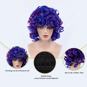 Short Curly Wigs for Black Women Synthetic Hair Heat Resistant Fluffy Natura Wigs for African American Women (Black) - Wigtrends