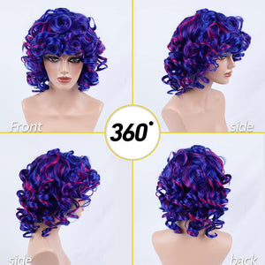 Short Curly Wigs for Black Women Synthetic Hair Heat Resistant Fluffy Natura Wigs for African American Women (Black) - Wigtrends