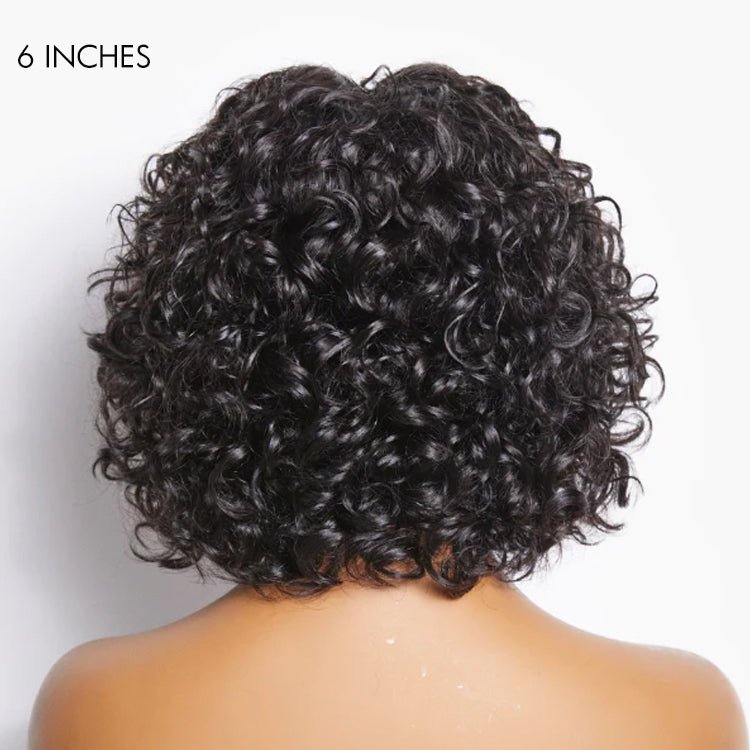 Short Cut Water Wave Wigs with Curly Bangs - Wigtrends