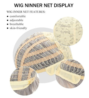 Short Hair Wigs with Bangs Dark Brown Mixed Blonde Pixie Cut Wig for Women Straight Human Hair Wigs - Wigtrends