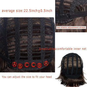 Short Hair Wigs with Bangs Dark Brown Mixed Blonde Pixie Cut Wig for Women Straight Human Hair Wigs - Wigtrends