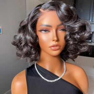 Short Lace Front Wigs Loose Wave Hair Glueless Human Hair Bob Wig - Wigtrends