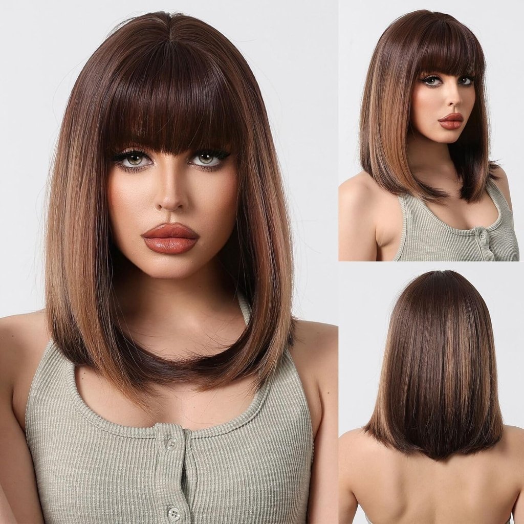 Short Middle Part Salt and Pepper Grey Human Hair Wigs for Women - Wigtrends