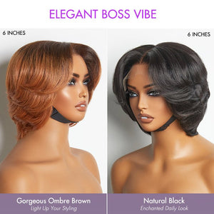 Short Pixie Cut Layered Human Hair Wig - Wigtrends