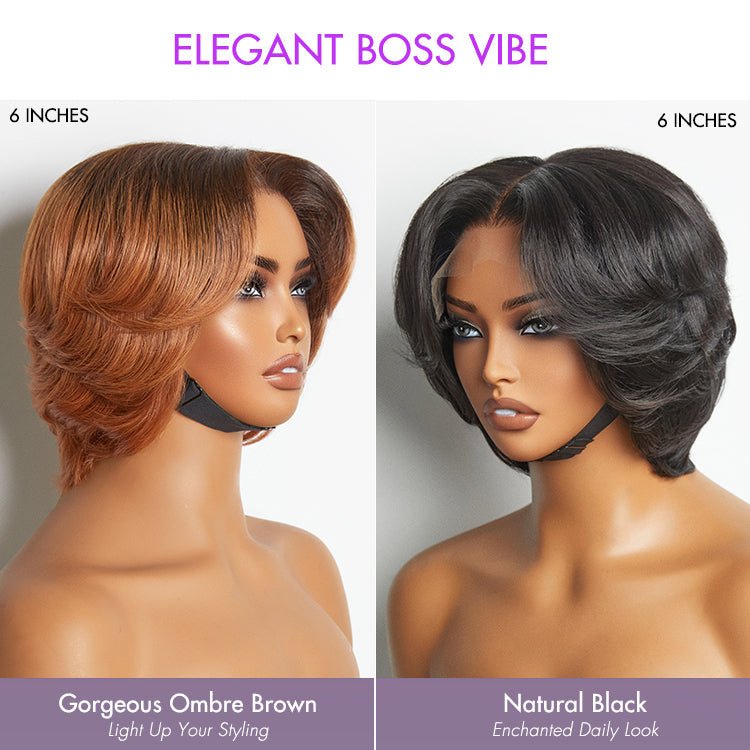 Short Pixie Cut Layered Human Hair Wig - Wigtrends