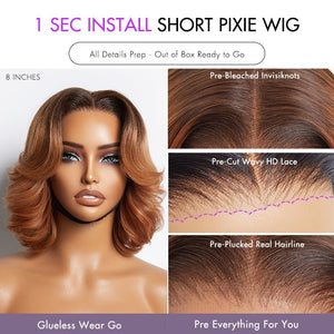 Short Pixie Cut Layered Human Hair Wig - Wigtrends